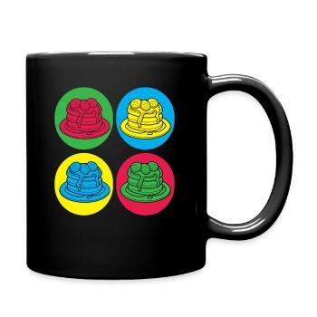 Colorful pancakes Fun for breakfast lovers - Full Colour Mug - black - Right