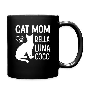 Stilvolles Cat Mom Design für Katzenliebhaber - Tasse einfarbig - Schwarz - Rechts