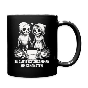 Zu zweit ist zusammen am schönsten - Tasse einfarbig - Schwarz - Rechts