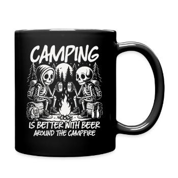 Camping is better with beer around the campfire - Tasse einfarbig - Schwarz - Rechts