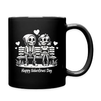 Happy Valentines day - Tasse einfarbig - Schwarz - Rechts