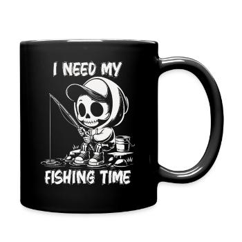 I need my fishing time - Tasse einfarbig - Schwarz - Rechts