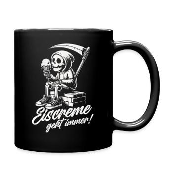 Eis geht immer - Tasse einfarbig - Schwarz - Rechts