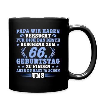 66 Jahre alt Papa 66. Geburtstag Geschenk - Tasse einfarbig - Schwarz - Rechts