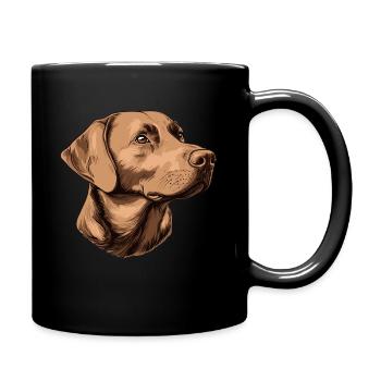 Brauner Labrador - Tasse einfarbig - Schwarz - Rechts
