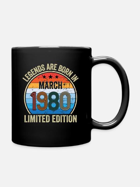 Legends Are Born In March 1980 Edition Limitée - Mug uni - noir
