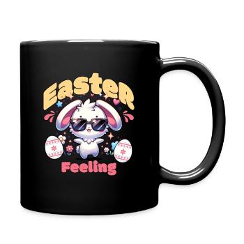Ostern Hase Happy Easter Cooles Oster T Shirt - Tasse einfarbig - Schwarz - Rechts