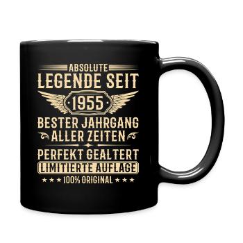 Jahrgang 1955 Perfekt Gealtert 70. Geburtstag - Tasse einfarbig - Schwarz - Rechts