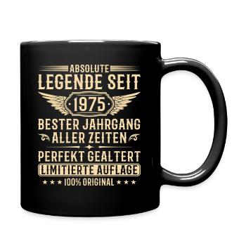 Jahrgang 1975 Perfekt Gealtert 50. Geburtstag - Tasse einfarbig - Schwarz - Rechts