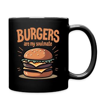 Burgers are my Soulmate Hamburger Fast Food - Tasse einfarbig - Schwarz - Rechts