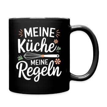 Meine Küche meine Regeln - Lustiges Koch Köchin - Tasse einfarbig - Schwarz - Rechts