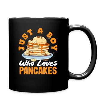 A boy who loves pancakes - Full Colour Mug - black - Right