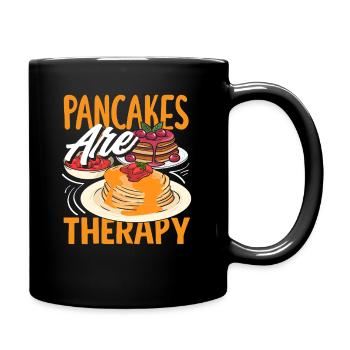 Pancakes are therapy enjoyment - Full Colour Mug - black - Right