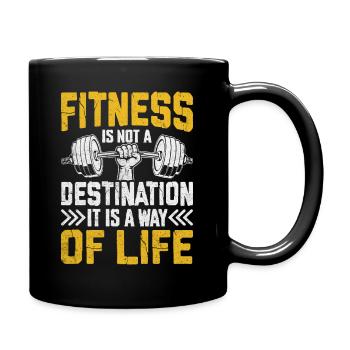 Fitness als Lebensstil - Tasse einfarbig - Schwarz - Rechts