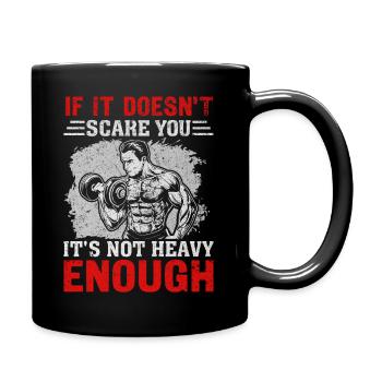 Keine Angst vor schweren Gewichten - Tasse einfarbig - Schwarz - Rechts