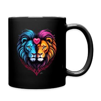 Love valentine lion - Full Colour Mug - black - Right