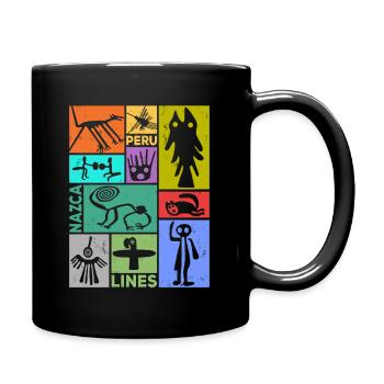 Nazca Lines | Ancient Astronaut Peru Geoglyphs - Full Colour Mug - black - Right