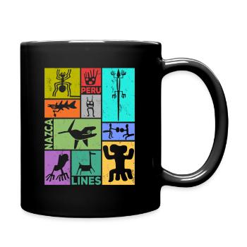 Nazca Lines | Ancient Astronaut Peru Geoglyphs - Full Colour Mug - black - Right