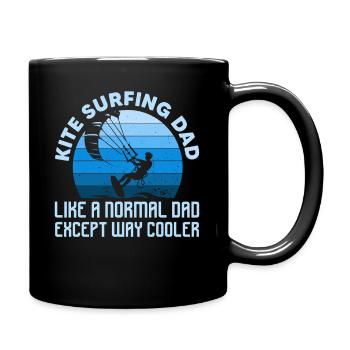 Papa kitesurfeur comme un papa normal sauf manière - Mug uni - noir - Droite