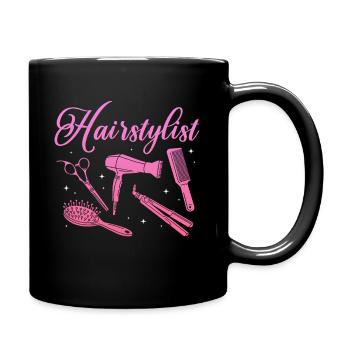 Hairstylist Haircutter Barber Beauty Styling Hair - Tasse einfarbig - Schwarz - Rechts
