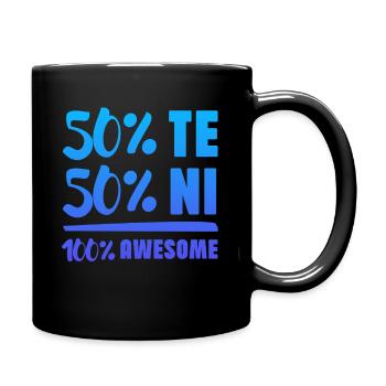 50% Te 50% In 100% Awesome INTJ Personality - Full Colour Mug - black - Right