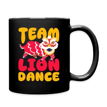 Danse du Lion en équipe Célébration lunaire du Nouvel An chinois - Mug uni - noir - Droite