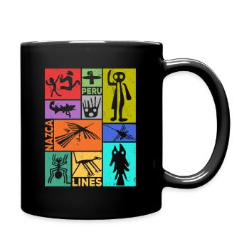 Nazca Lines | Ancient Astronaut Peru Geoglyphs - Full Colour Mug - black - Right