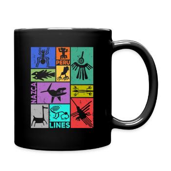 Nazca Lines | Ancient Astronaut Peru Geoglyphs - Full Colour Mug - black - Right