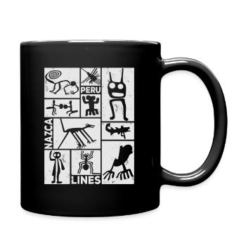 Nazca Lines | Ancient Astronaut Peru Geoglyphs - Full Colour Mug - black - Right