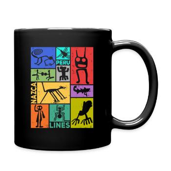 Nazca Lines | Ancient Astronaut Peru Geoglyphs - Full Colour Mug - black - Right