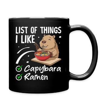 Capybara und Ramen – Perfekte Kombination - Tasse einfarbig - Schwarz - Rechts