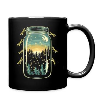 Magical forest fireflies - Full Colour Mug - black - Right