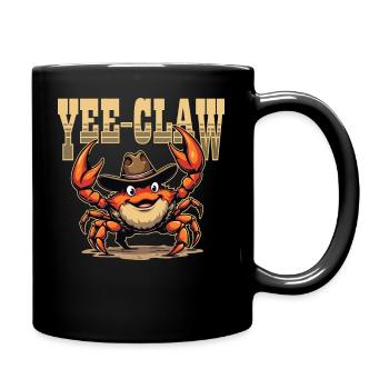 Yee-Claw Cowboy Crab Funny Design - Full Colour Mug - black - Right