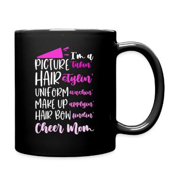 Cheer Mom Football Team Support Cheerleading - Full Colour Mug - black - Right