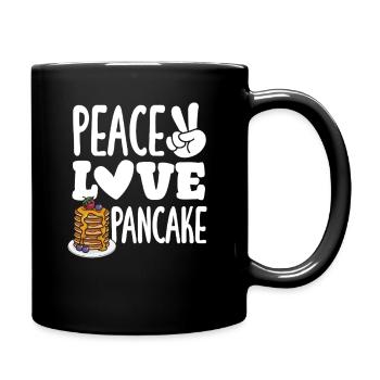 Friedliche Liebe Pancakes Genuss - Tasse einfarbig - Schwarz - Rechts