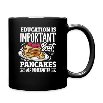 Education is important but pancakes - Full Colour Mug - black - Right