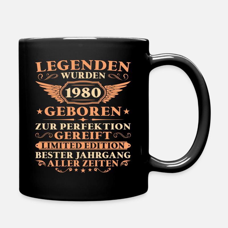 Legenden wurden 1980 geboren 45 Jahre - Tasse einfarbig - Schwarz