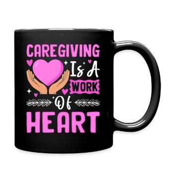 Care is a matter of the heart - Full Colour Mug - black - Right
