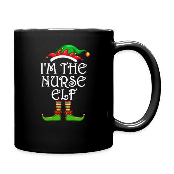 I'm The Nurse Elf Shirt Matching Family Christmas - Full Colour Mug - black - Right
