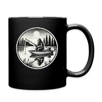 Fishing, Angler, Fisherman, Fishing, Bigfoot - Full Colour Mug - black - Right