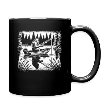 Fishing, Angler, Fisherman, Fishing, Bigfoot - Full Colour Mug - black - Right