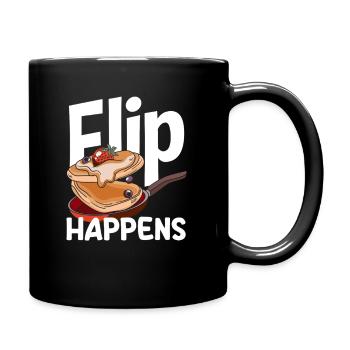 Les crêpes se retournent et le design du petit-déjeuner est amusant - Mug uni - noir - Droite