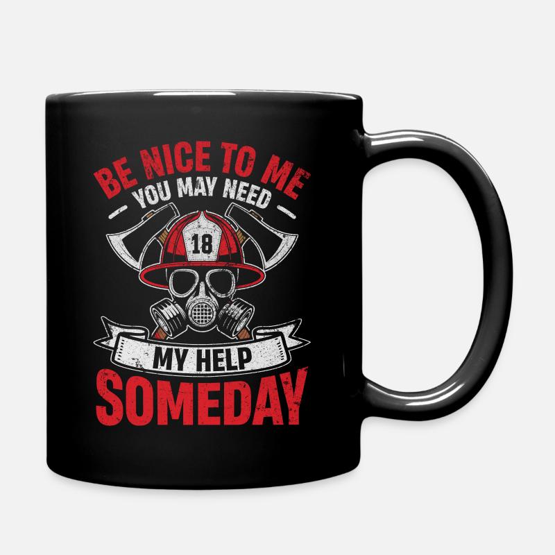 Feuerwehrheld Retro Stil - Tasse einfarbig - Schwarz