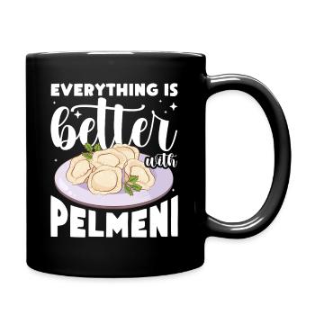 Tout va mieux avec Pelmeni - Mug uni - noir - Droite