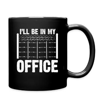 Je serai dans mon bureau Construction Clôture latérale - Mug uni - noir - Droite