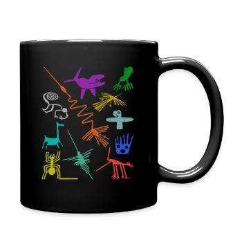 Nazca Lines | Ancient Astronaut Peru Geoglyphs - Full Colour Mug - black - Right