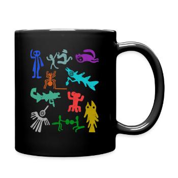 Nazca Lines | Ancient Astronaut Peru Geoglyphs - Full Colour Mug - black - Right