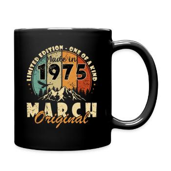 March 1975 March Anniversary March 1975 - Full Colour Mug - black - Right