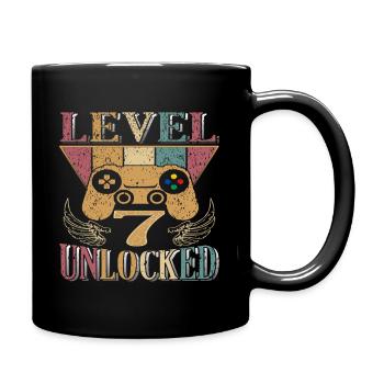 7 Jahre Geburtstagsshirt Zocker Gamer 7. - Tasse einfarbig - Schwarz - Rechts