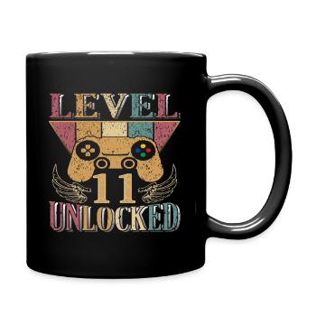 11. Geburtstag Gamer 11 Jahre - Tasse einfarbig - Schwarz - Rechts